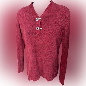 Karen Scott Women’s Burgundy Sweater With Clasps Size Small.